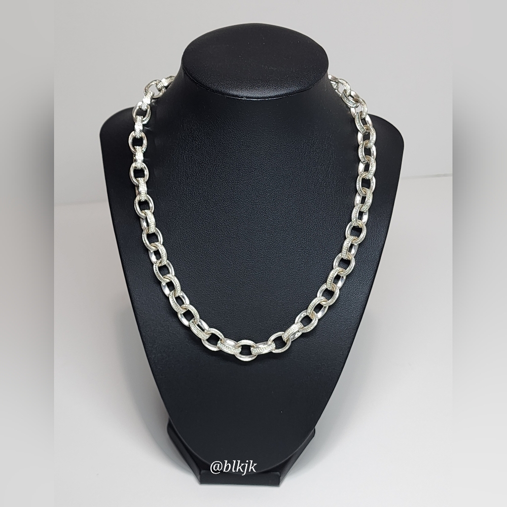 Vintage Napier Chunky Chain Silver Tone Necklace EUC